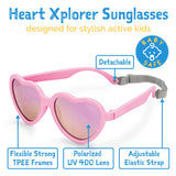 Jan & Jul Polarized Sunglasses Heart Peachy Pink w/aurora lens
