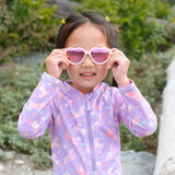 Jan & Jul Polarized Sunglasses Heart Soft Pink w/aurora lens