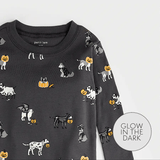Petit Lem 2pc Pajama Set Howl-oween Print on Asphalt KIDS'
