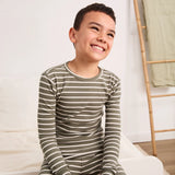 Petit Lem 2pc Pajama Set Farm Green Striped