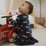Petit Lem Rib Convertible Sleeper Fire Truck Print