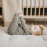 Petit Lem Rib Sleeper Farm Green Striped