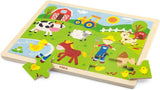 Viga 24pc Wooden Tray Puzzle 501976 Farm Animals