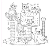 Cute and Curious Cats Artist's Coloring Book