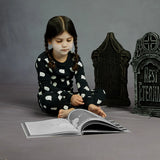 Petit Lem 2pc Pajama Set Ghosts Glow in the Dark Print on Black KIDS'