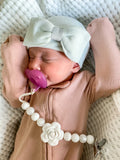 Kidcentral Essentials Newborn Hat - Bow - Grey