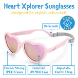 Jan & Jul Polarized Sunglasses Heart Soft Pink w/aurora lens