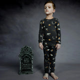 Petit Lem 2pc Pajama Set Howl-oween Print on Asphalt KIDS'