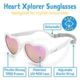 Jan & Jul Polarized Sunglasses Heart  White w/aurora lens