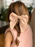 Lox Lion FINAL SALE Big Hair Bow on Clip Beige