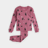 Petit Lem 2pc Pajama Witchy Cats Glow in the Dark on Plum, Kids'