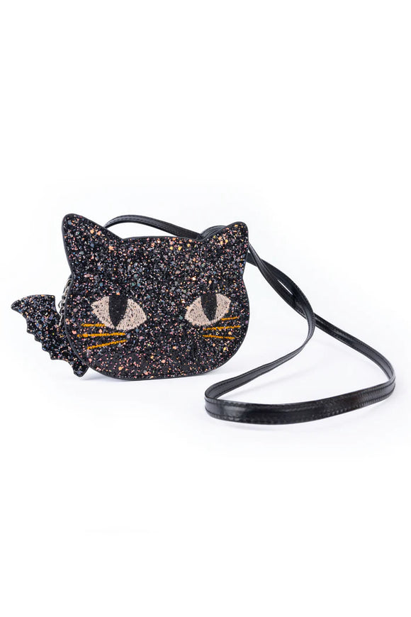 Great Pretenders 83337 Cat's Meow Black Chunky Glitter Kitty Purse
