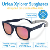 Jan & Jul Polarized Sunglasses Urban DARK Navy w/aurora lens