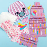 Bright Stripes Magic Scrunch Pillow- Unicorn