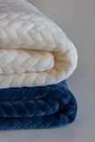Juddlies Jacquard Flannel Blanket Navy