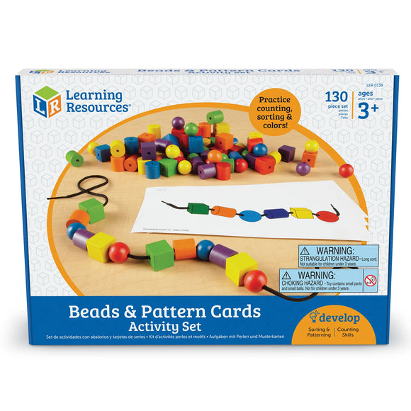 Learning Resources 0139 Beads & Pattern Cards Activity Set