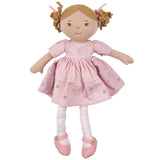 Tikiri Toys Amelia Lt. Brown Hair Doll in Pink Linen Dress