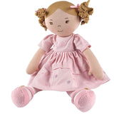 Tikiri Toys Amelia Lt. Brown Hair Doll in Pink Linen Dress