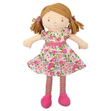 Tikiri Toys Fran Light Brown Hair Doll with Dark Pink & Green Dress