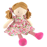 Tikiri Toys Fran Light Brown Hair Doll with Dark Pink & Green Dress