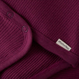 MinyMo Bodysuit LS Rib Raspberry Coulis