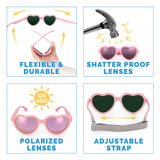 Jan & Jul Polarized Sunglasses Heart Soft Pink w/aurora lens