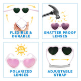 Jan & Jul Polarized Sunglasses Heart Frosty Lavender w/aurora lens