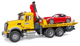 Bruder 02829 MACK Granite Tow Truck with Roadster