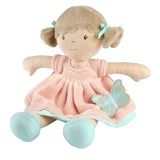 Tikiri Toys Pia Light Brown Hair in Peach & Blue Dress