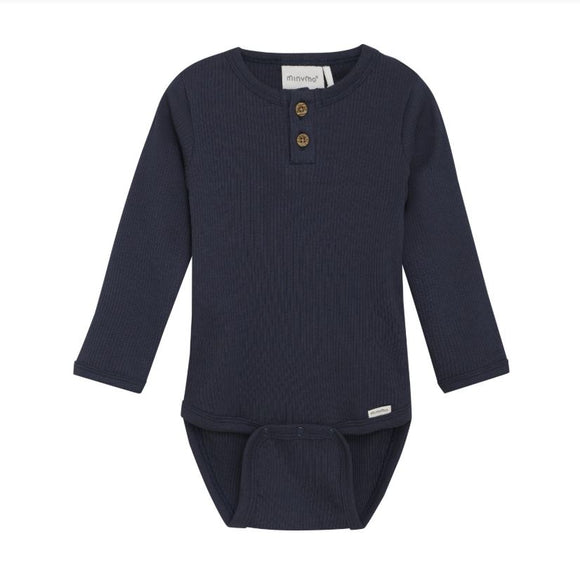 MinyMo Bodysuit LS Rib Parisian Night