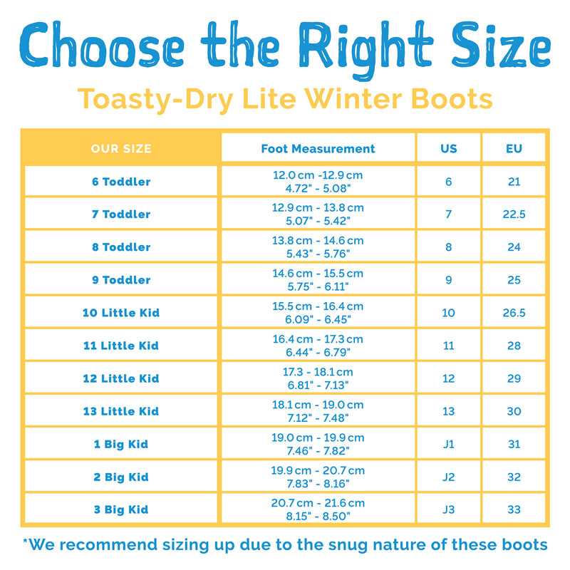Size Chart Sorel Toddler Boots Size 10 Toddler Waterproof Winter