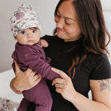 Perlimpinpin Bamboo Knotted Hat Floral Patch Size 1-3 Months