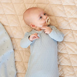Petit Lem Sleeper Celestial Blue Pointelle Knit Cross Body Baby