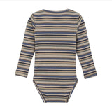 MinyMo FINAL SALE Bodysuit LS Rib Blue Stripe