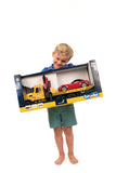 Bruder 02829 MACK Granite Tow Truck with Roadster