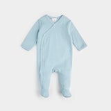 Petit Lem Sleeper Celestial Blue Pointelle Knit Cross Body Baby