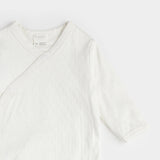 Petit Lem Sleeper White Pointelle Knit Cross Body Baby