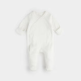 Petit Lem Sleeper White Pointelle Knit Cross Body Baby