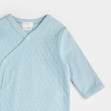 Petit Lem Sleeper Celestial Blue Pointelle Knit Cross Body Baby