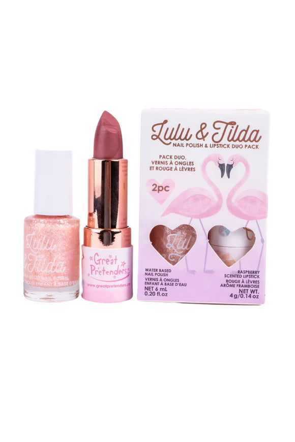 Great Pretenders 95500 Lulu & Tilda Pinky Promise Duo Nourishing Lipstick and Nail Polish Se