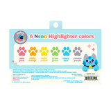 Ooly Lucky Cat Paw Scented Neon Highlighters - Set of 6