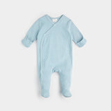 Petit Lem Sleeper Celestial Blue Pointelle Knit Cross Body Baby