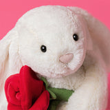 Jellycat Cream Bunny with Rose   *Coming Soon