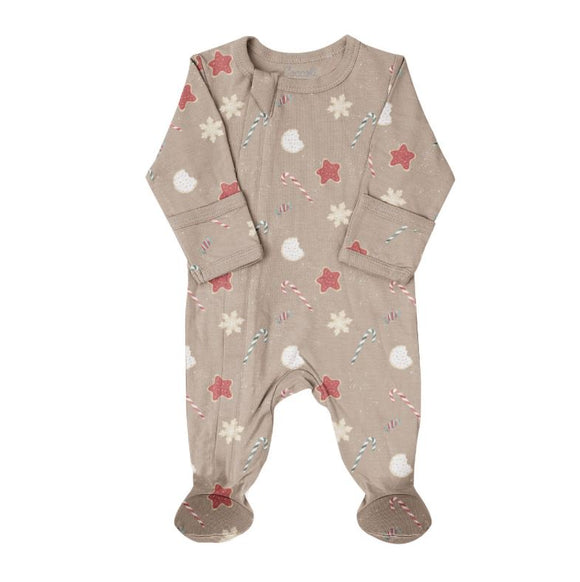 Coccoli Modal Zipper Footie Sugar Cookies on Moonlight
