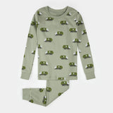 Petit Lem 2pc Pajama Set Recycling Truck on fall green KIDS'