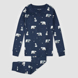 Petit Lem 2pc Pajama Set Polar Bear on navy KIDS'
