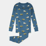 Petit Lem 2pc Pajama Set Construction Truck on cobalt blue KIDS'