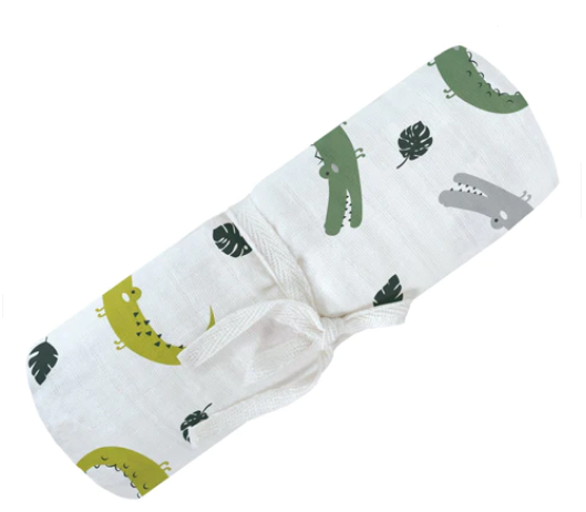 Perlimpinpin Cotton Muslin Swaddle Crocodile