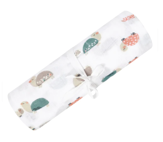 Perlimpinpin Cotton Muslin Swaddle Turtles