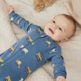 Petit Lem Sleeper Construction Truck on cobalt blue